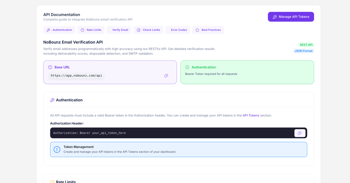 Real-time API for instant validation
